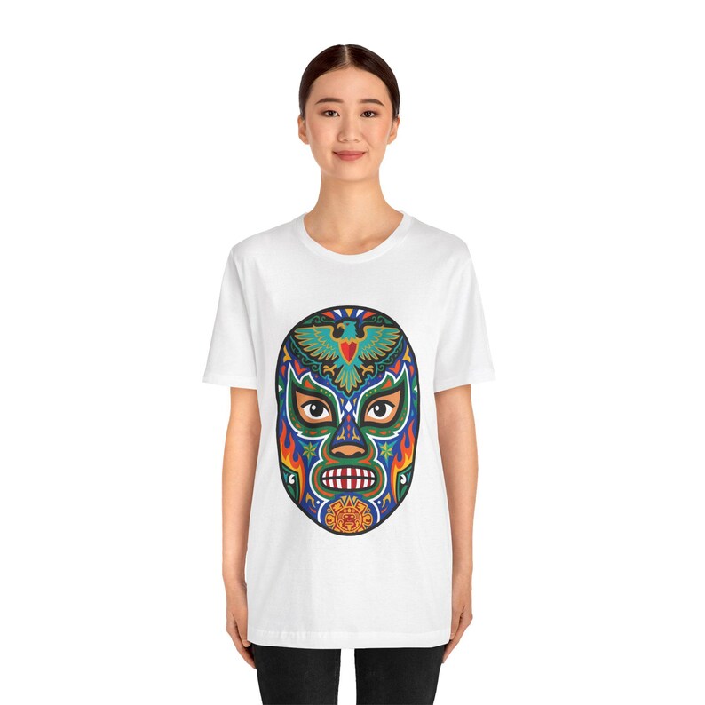 Mexican Luchador Mask Colorful - Tshirt image 5