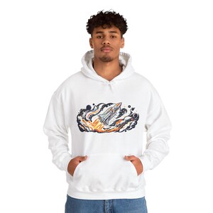Space Rocket Launching Stars - Hoodie image 7