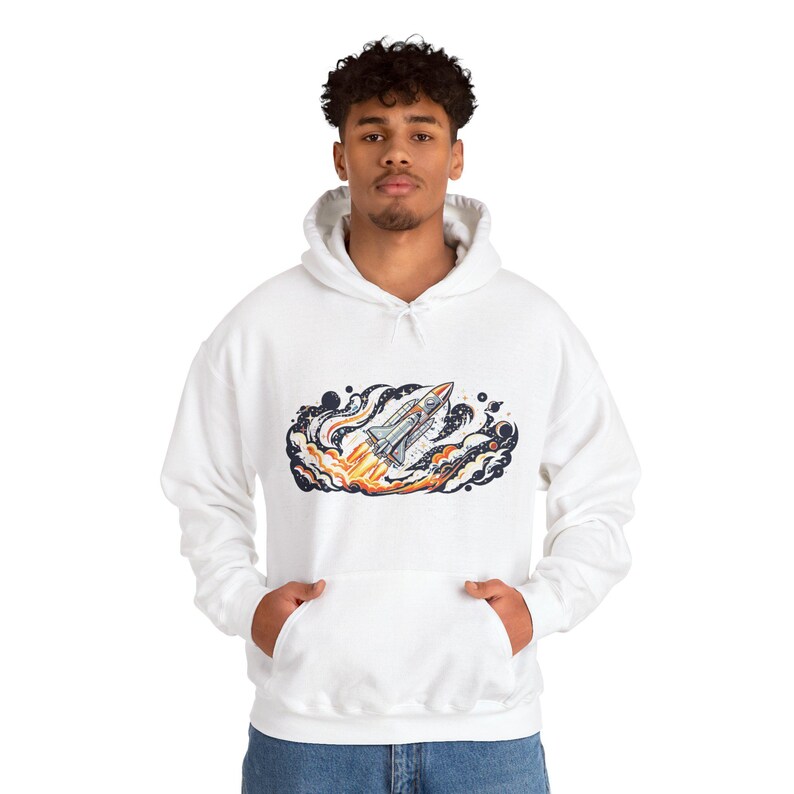 Space Rocket Launching Stars - Hoodie image 7