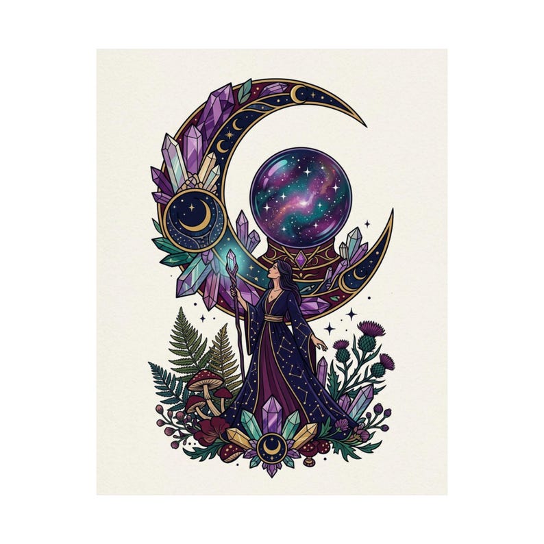 Crystal Moon Witchy Aesthetic - Poster afbeelding 2