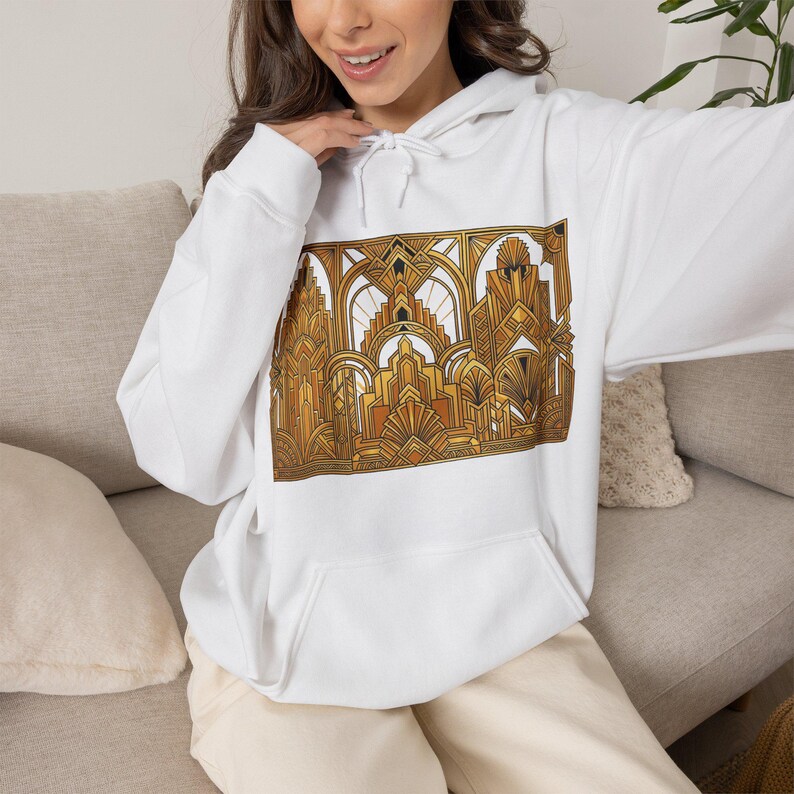 Art Deco Golden Geometry 1920S - Hoodie image 5