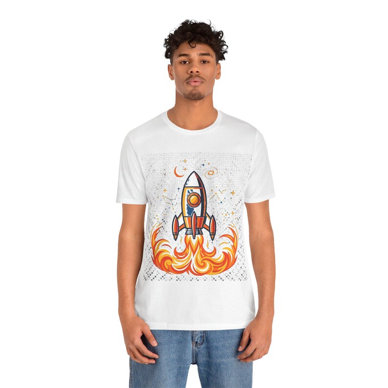 Space Rocket Launching Stars - Tshirt image 5