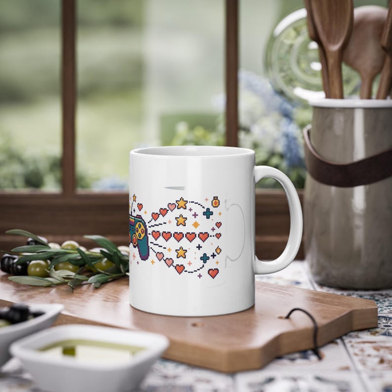 Gamer Controller Pixel Hearts - Mug Bild 4