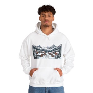 Alpine Chalet In Winter Snow - Hoodie image 7