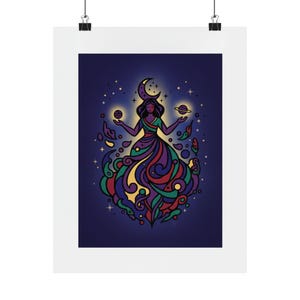 Moon Child Astrology Poster | Celestial Wall Art | Zodiac Moon Phase Print | Boho Decor afbeelding 1