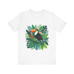 Jungle Toucan Among Tropical Leaves - Tshirt image 1