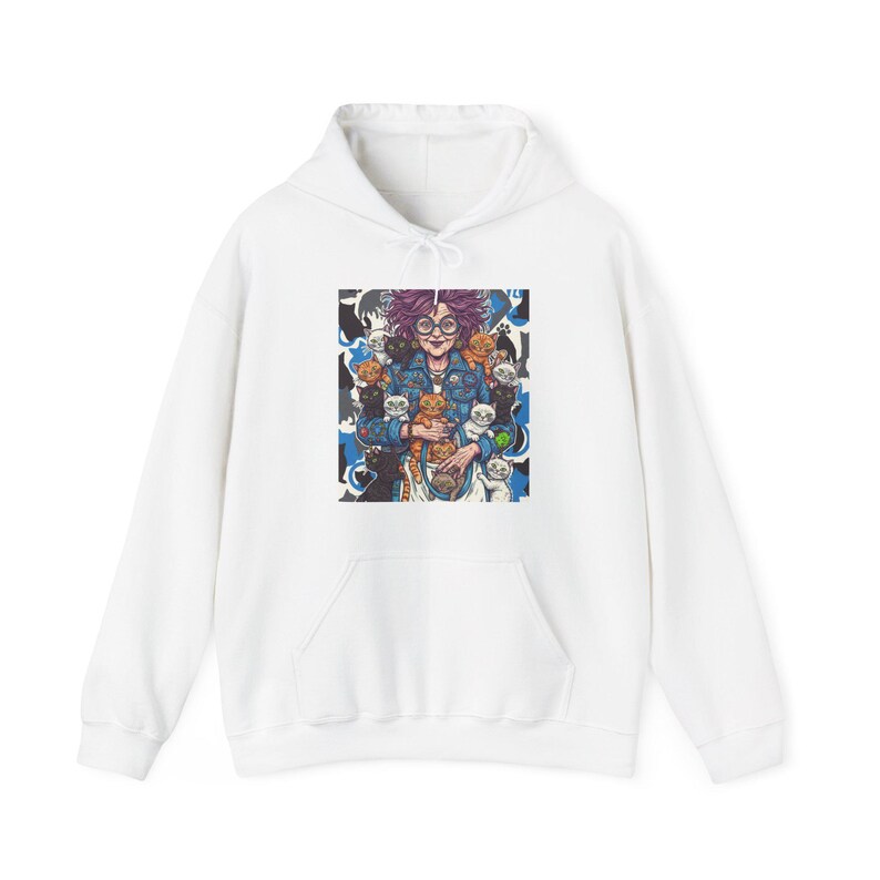 Crazy Cat Lady Hoodie, Cat Lover Pullover, Funny Cat Sweatshirt, Crazy Cat Mom Gift image 1