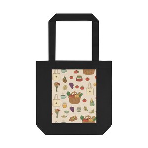 Farmers Market Tote Bag, Canvas Grocery Bag, Reusable Shopping Bag, Farmer Market Vibes, Vegetable Bag, Eco Friendly Tot image 1