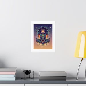 Moon Child Poster, Astrology Wall Art, Celestial Moon Phases Print, Zodiac Nursery Decor, Boho Moon Poster image 8