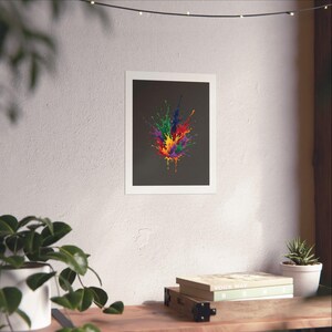 Abstract Color Splash Poster, Vibrant Modern Wall Art, Contemporary Colorful Painting for Living Room Decor image 6