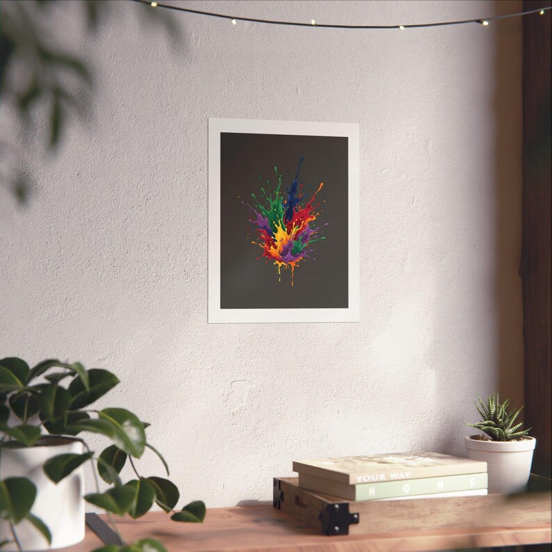 Abstract Color Splash Poster, Vibrant Modern Wall Art, Contemporary Colorful Painting for Living Room Decor image 6