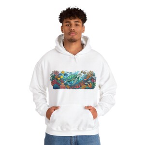 Tropical Sea Turtle Coral Reef - Hoodie imagen 7
