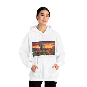 Desert Cactus Under Southwest Sunset - Hoodie image 6