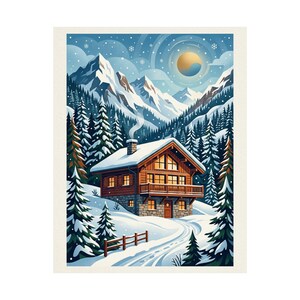 Alpine Chalet In Winter Snow - Poster image 2