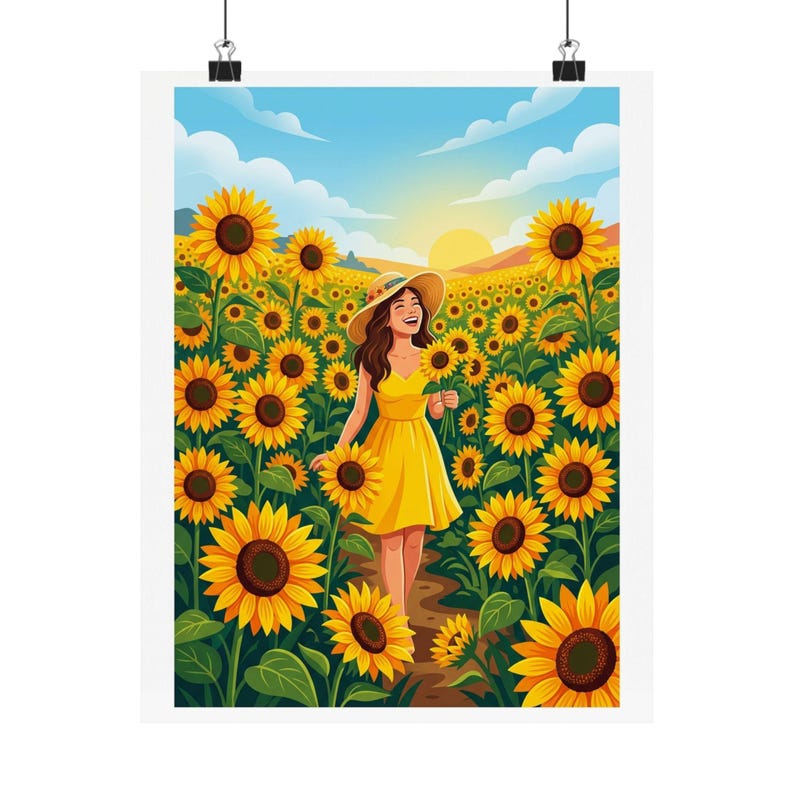 Sunflower Field Happiness - Poster imagem 1