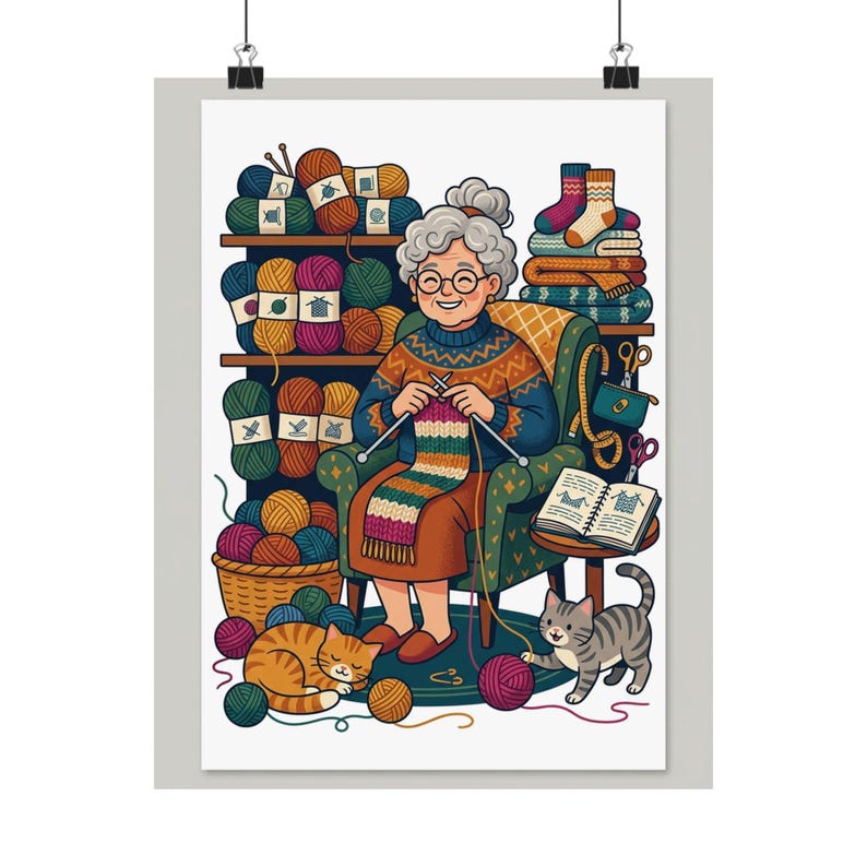 Knitting Yarn Grandma Life - Poster image 1