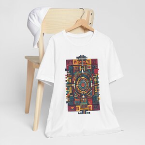 Aztec Calendar Geometric Patterns - Tshirt Bild 4