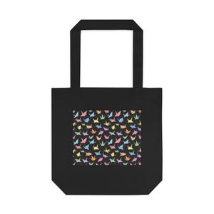Origami Paper Crane Flock In Pastel - Tote Bag image 1