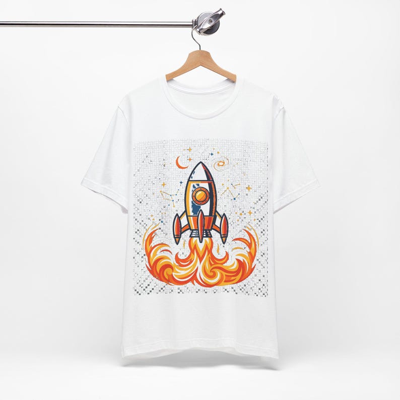 Space Rocket Launching Stars - Tshirt image 2