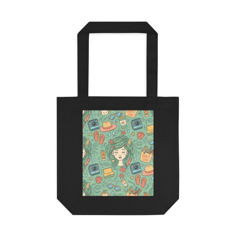 Salty Hair Don't Care Beach Tote Bag, Summer Canvas Tote, Beach Bag Gift, Ocean Lover Bag, Vacation Essential image 1
