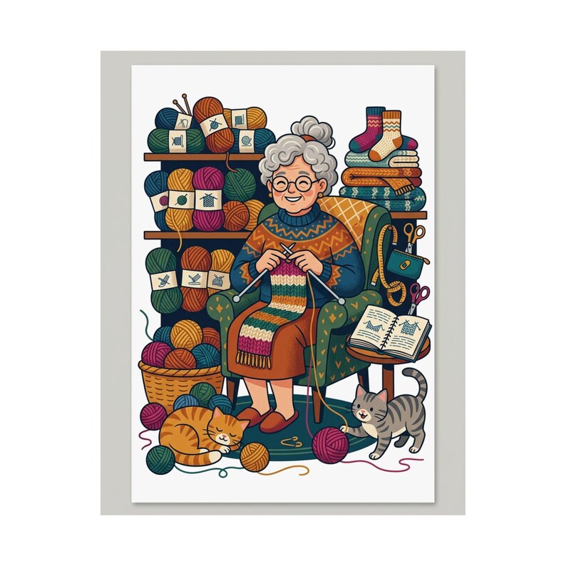 Knitting Yarn Grandma Life - Poster image 2