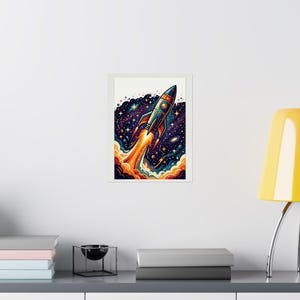 Space Rocket Launching Stars - Poster image 8
