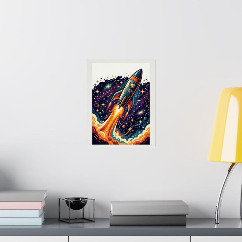 Space Rocket Launching Stars - Poster image 8