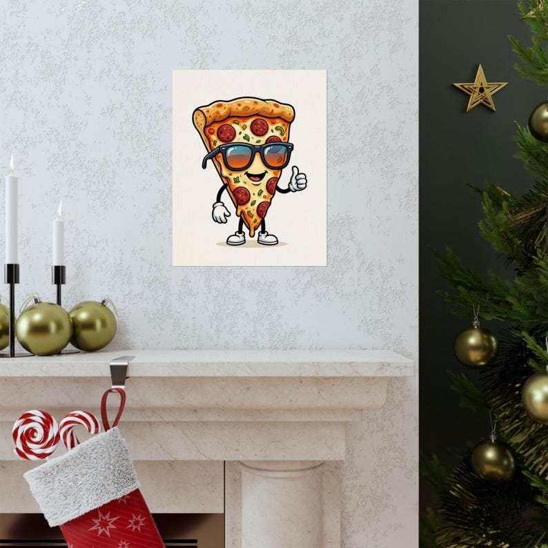 Funny Pizza Slice Wearing Sunglasses - Poster Bild 7