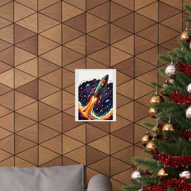 Space Rocket Launching Stars - Poster image 4