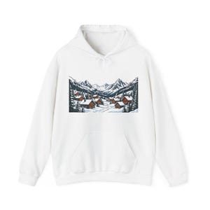 Alpine Chalet In Winter Snow - Hoodie image 1