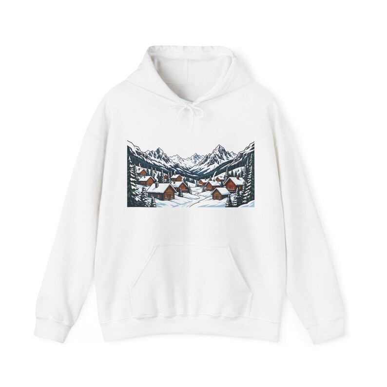 Alpine Chalet In Winter Snow - Hoodie image 1