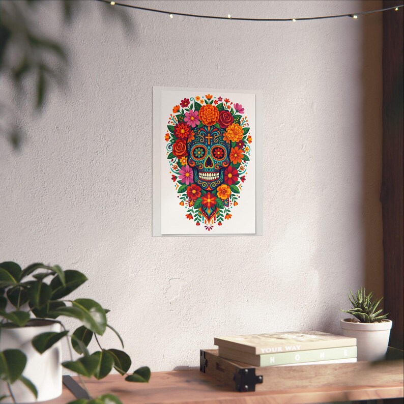 Skull With Flowers Day Of The Dead - Poster image 6