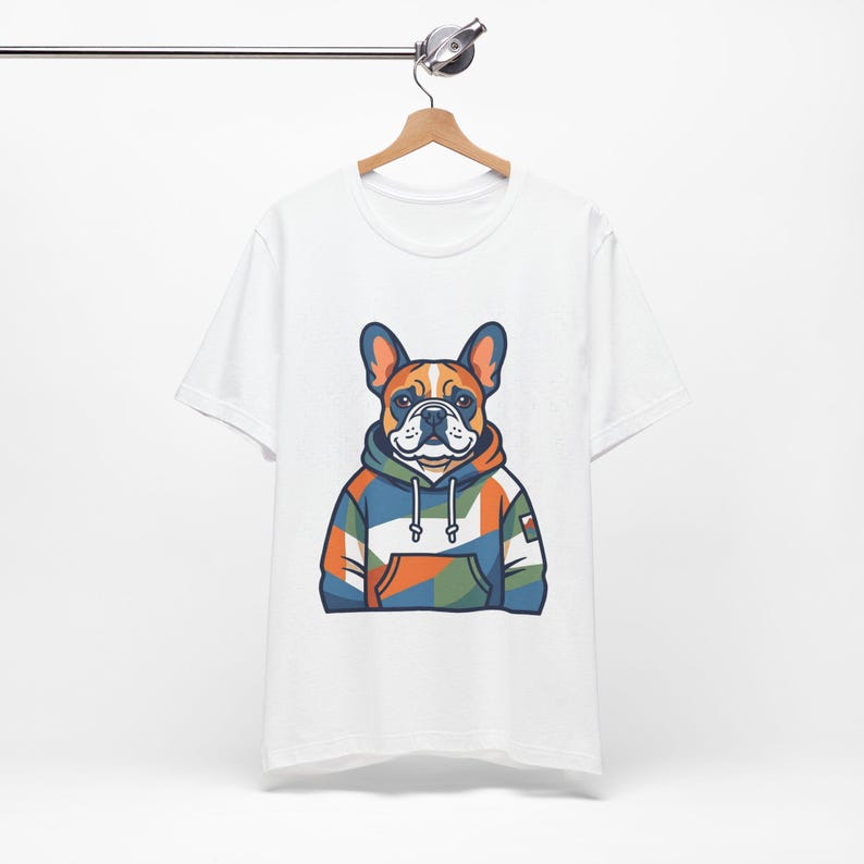 French Bulldog Wearing Hoodie - Tshirt 画像 2