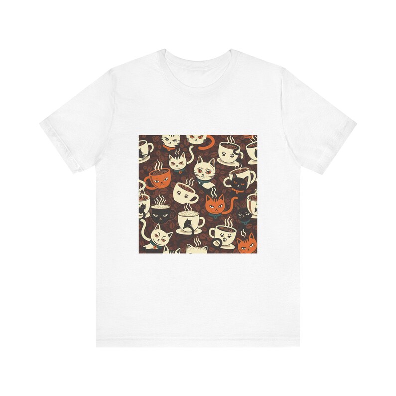Sarcastic Cat Owner Coffee Addict T-Shirt, Funny Cat Lover Gift, Caffeine and Cats Shirt, Sarcastic Cat Mom Tee image 1