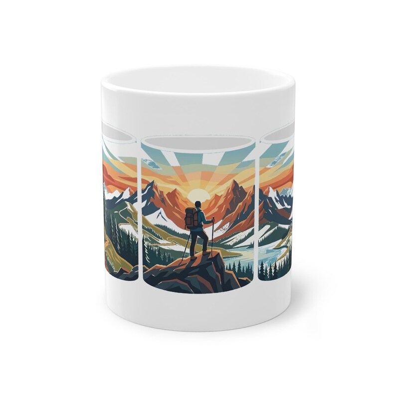Mountain Sunrise Hiker - Mug image 1
