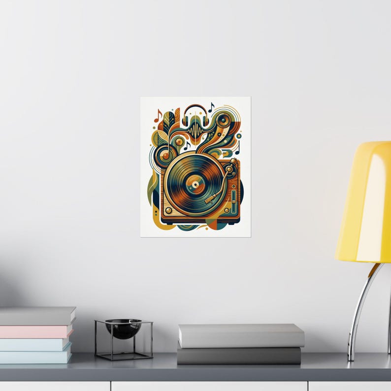 Retro Vinyl Record Music Lover - Poster zdjęcie 8