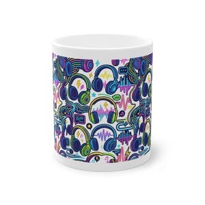Rave Festival Neon Headphones - Mug Bild 1