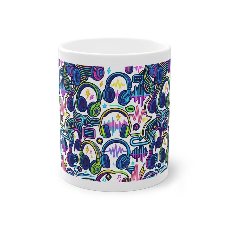 Rave Festival Neon Headphones - Mug Bild 1