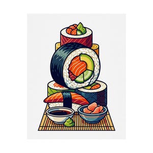 Sushi Roll Japanese Food - Poster afbeelding 2