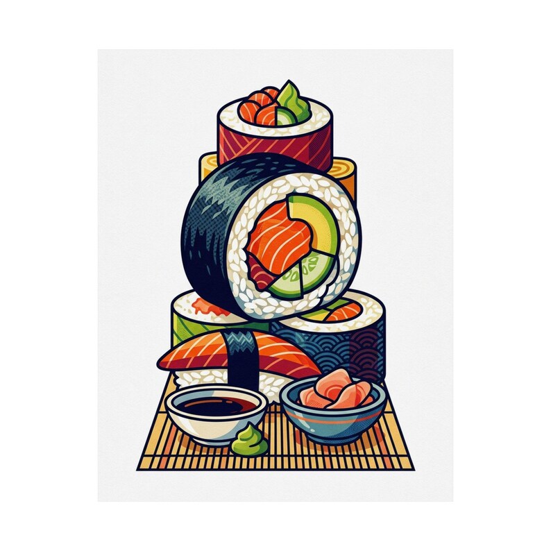 Sushi Roll Japanese Food - Poster afbeelding 2