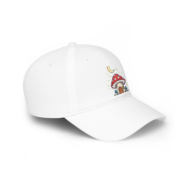 Casquette Baseball Nature Champignon Cottages Lune Croissant Lucioles Forêt Magique Fantaisie Sans Texte Bild 3