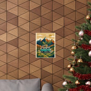 Vintage Travel Camper Van Mountains - Poster image 4
