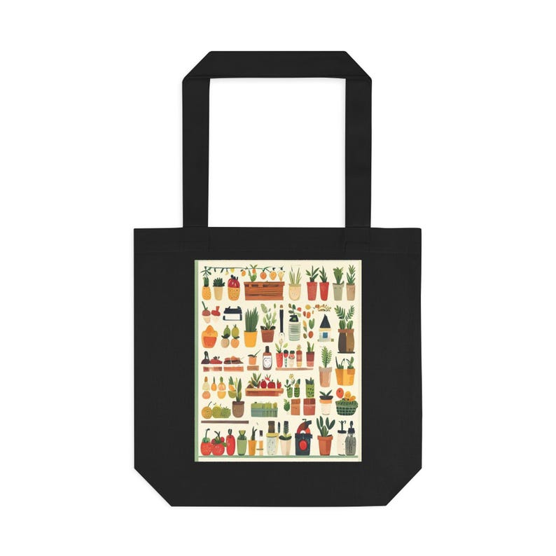 Farmers Market Tote Bag | Canvas Grocery Bag | Fresh Produce Reusable Bag | Eco Friendly Shopping Bag | Farmers Market V image 1