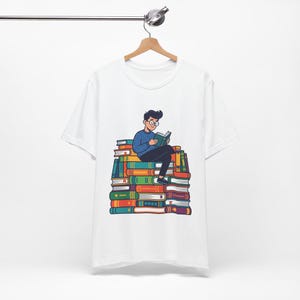 Bookstack Reading Nerd - Tshirt image 3