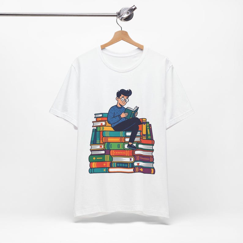 Bookstack Reading Nerd - Tshirt image 3