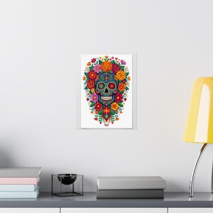 Skull With Flowers Day Of The Dead - Poster image 8