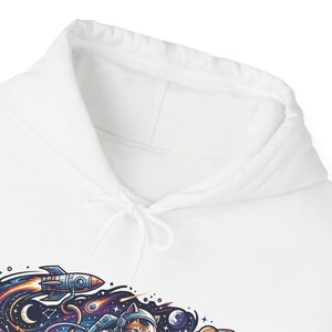 Cosmic Astronaut Cat Exploring Galaxies - Hoodie image 3