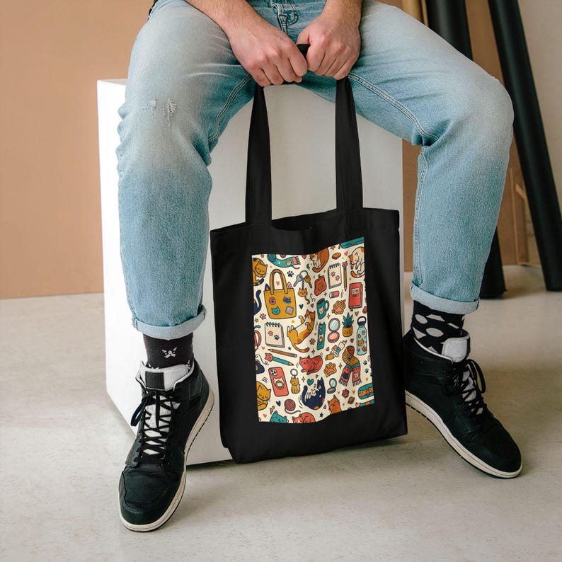 Crazy Cat Lady Tote Bag | Cat Lover Gift | Funny Cat Mom Canvas Bag | Cat Purse Bild 5
