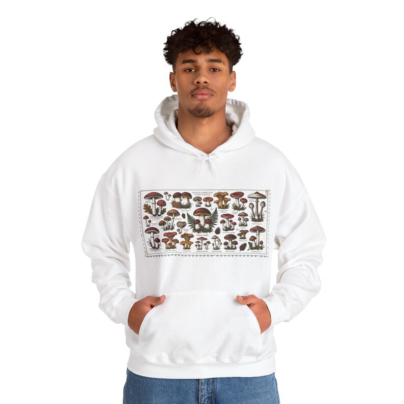 Vintage Botanical Mushroom Chart - Hoodie image 7