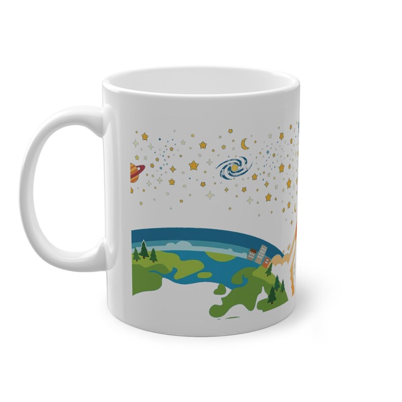 Space Rocket Launching Stars - Mug afbeelding 2